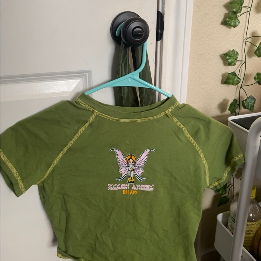 Cute Green Crop Tee